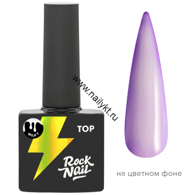 Топ RockNail Milky Top No Wipe, 10 мл