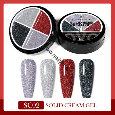 Гель-лак 4 in1 solid cream gel SC02 54542-02 (светоотражающий), 15 гр Born Pretty