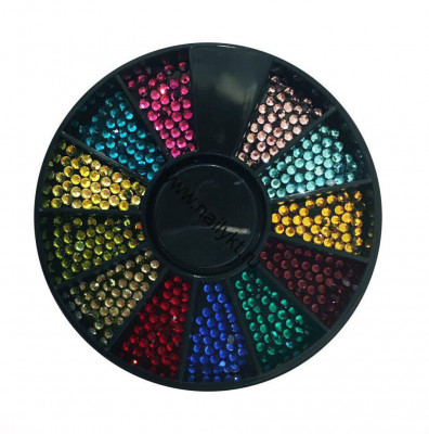 Стразы стекло "Mix Color" SS5 в карусели, 480 шт