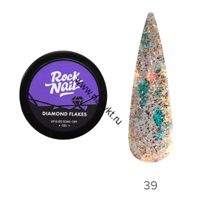 Гель-краска RockNail Diamond Flakes 39 Make Me Rich 5мл