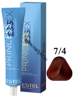 Крем-краска для волос Estel Princess Essex 7/4, Средне-русый Медный, 60мл