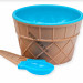 Чашка для изготовления слайма с ложечкой (вафельная, голубая)