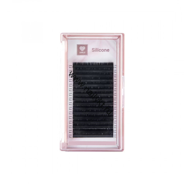 Ресницы чёрные LOVELY Silicone, микс, 16 лент (CC 0,10 6-13mm)