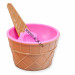 Чашка для изготовления слайма с ложечкой (вафельная, розовая)