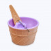 Чашка для изготовления слайма с ложечкой (вафельная, фиолетовая)