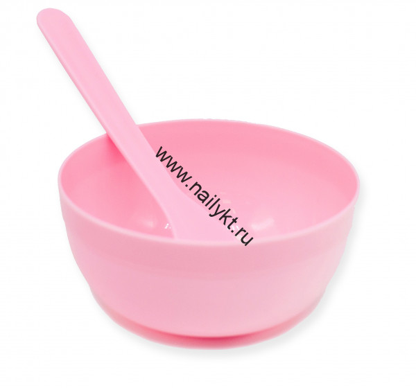 Чашка для изготовления слайма с лопаткой (розовая)