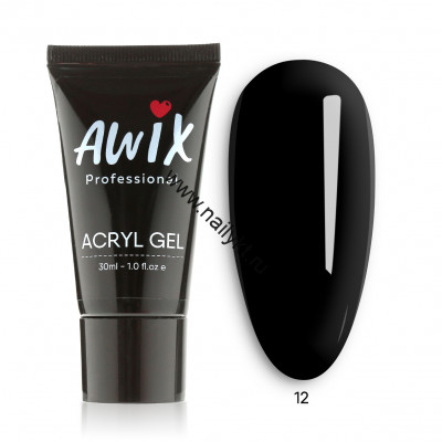 Acryl gel Акригель AWIX 12 (черный), 30 мл