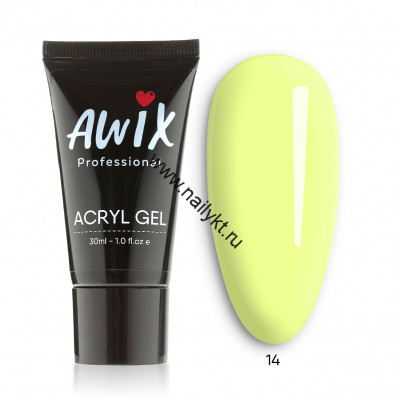 Acryl gel Акригель AWIX 14 (неон), 30 мл