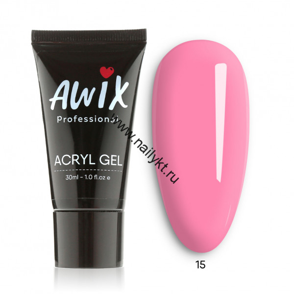 Acryl gel Акригель AWIX 15 (неон), 30 мл