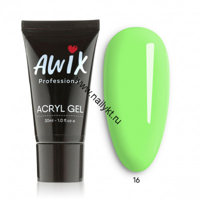Acryl gel Акригель AWIX 16 (неон), 30 мл