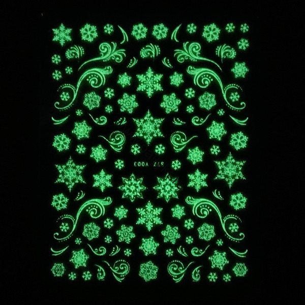 Наклейки снежинки флуоресцентные ZOO 1827