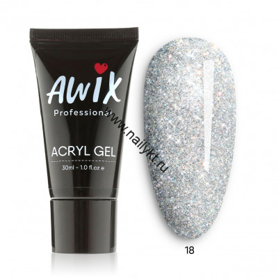 Acryl gel Акригель AWIX 18 (светоотражающий), 30 мл