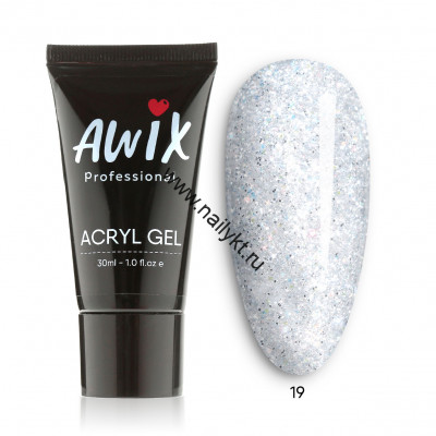 Acryl gel Акригель AWIX 19 (светоотражающий), 30 мл