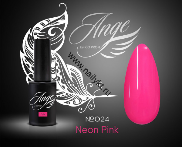 Гель-лак Каучуковый Ange от Rio Profi №24 Neon Pink 7 мл