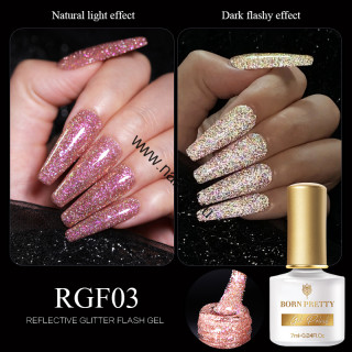 Светоотражающий гель-лак "Reflective Glitter Flash" RGF-03 53087-03, 7 мл Born Pretty