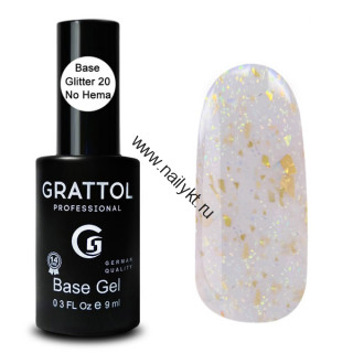 База-камуфляж с шиммером Base GLITTER #20 9ml GRATTOL