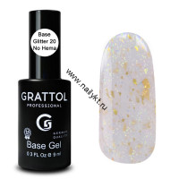 База-камуфляж с шиммером Base GLITTER #20 9ml GRATTOL