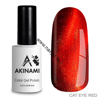 Магнитный гель-лак AKINAMI Color Gel Polish - Cat Eye Red 02 (9мл)