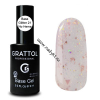 База-камуфляж с шиммером Base GLITTER #21 9ml GRATTOL