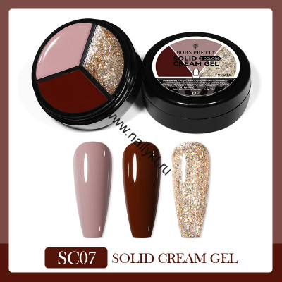 Гель-лак 3 in1 solid cream gel SC07 54542-07, 15 гр Born Pretty