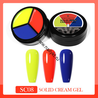 Гель-лак 3 in1 solid cream gel SC08 54542-08, 15 гр Born Pretty