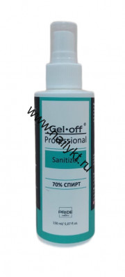 Универсальное очищающее средство для рук и ногтей с антибактериальным эффектом (с распылитилем) Sanitizer Professional Gel-off 150мл