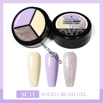 Гель-лак 3 in1 solid cream gel SC11 54542-11, 15 гр Born Pretty