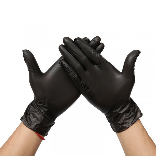Перчатки Wally Plastic нитрил/винил, чёрные, размер S, 1 пара (2шт)