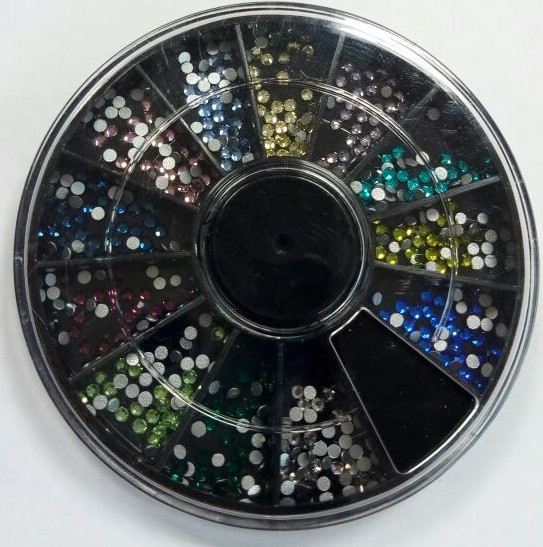 Стразы стекло "Mix Color" SS4 в карусели, 480 шт