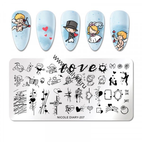 Пластина для стемпинга 12*6 см 51042 ND-207, Nicole Diary