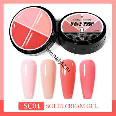 Гель-лак 4 in1 solid cream gel SC04 54542-04, 15 гр Born Pretty