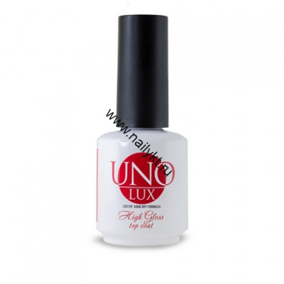 Верхнее покрытие High Gloss Top Coat UNO Lux, 15мл