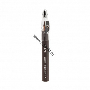 Восковый карандаш для бровей CC Brow Tinted Wax Fixator, цвет 02 (темно-коричневый)