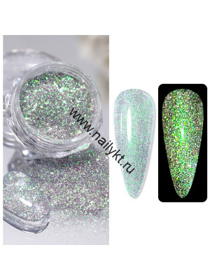 56430-01 Светоотражающий пигмент Aurora Reflective Glitter Powder G009 (0,5 гр) Nicole Diary