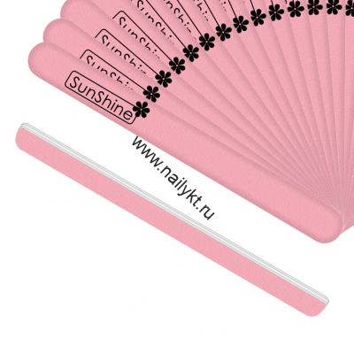 Пилка SunShine SOLID прямая розовая 100/180