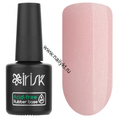 База каучуковая бескислотная Acid-free Rubber Base (04 Shimmer Pink) 10мл Irisk