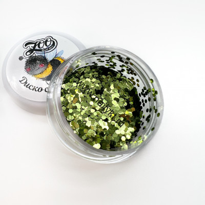 Шестигранники 1 мм "Диско соты" 2 г оливковый ZOO 1720