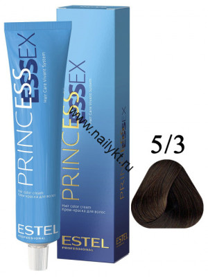 Крем-краска для волос Estel Princess Essex 5/3, Светлый шатен золотистый/кедровый, 60мл