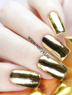 Фольга для дизайна ногтей золото Milv