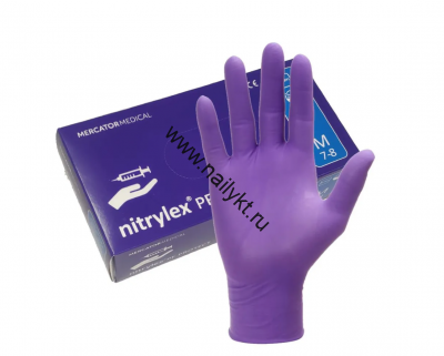 Перчатки нитриловые M 50 пар (100шт.) MERCATOR MEDICAL Nitrylex фиолетовые