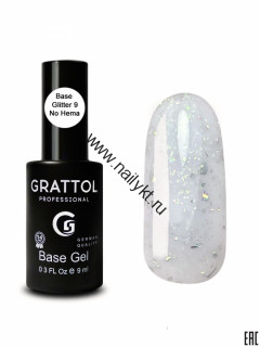 База-камуфляж с шиммером Base GLITTER #09 9ml GRATTOL