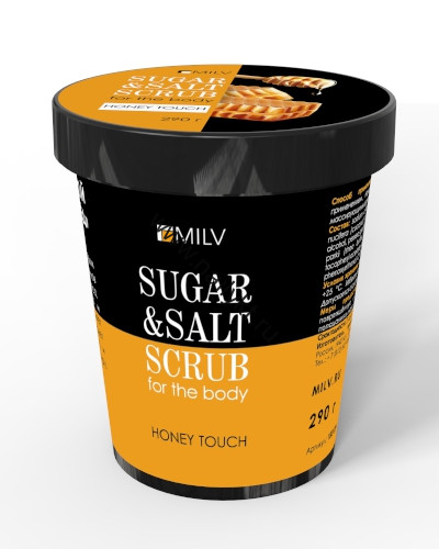 Сахарно-солевой  скраб для тела "Мед" 290гр Milv