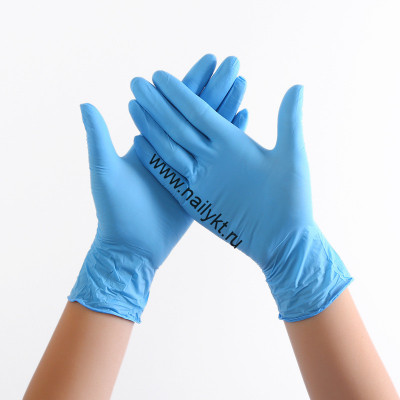 Перчатки Wally Plastic нитрил/винил, голубые, размер M, 1 пара (2шт)