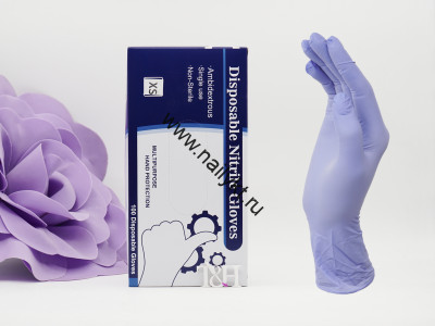 Перчатки нитриловые S 50 пар (100шт.) "Disposable Gloves" Фиолетовые