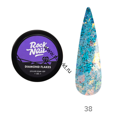Гель-краска RockNail Diamond Flakes 38 Expensive Taste 5мл