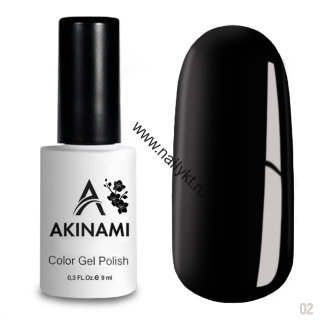 Гель-лак AKINAMI Color Gel Polish тон №002 Black (9мл)